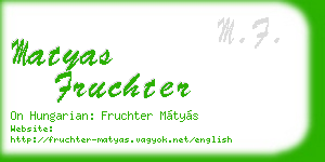 matyas fruchter business card